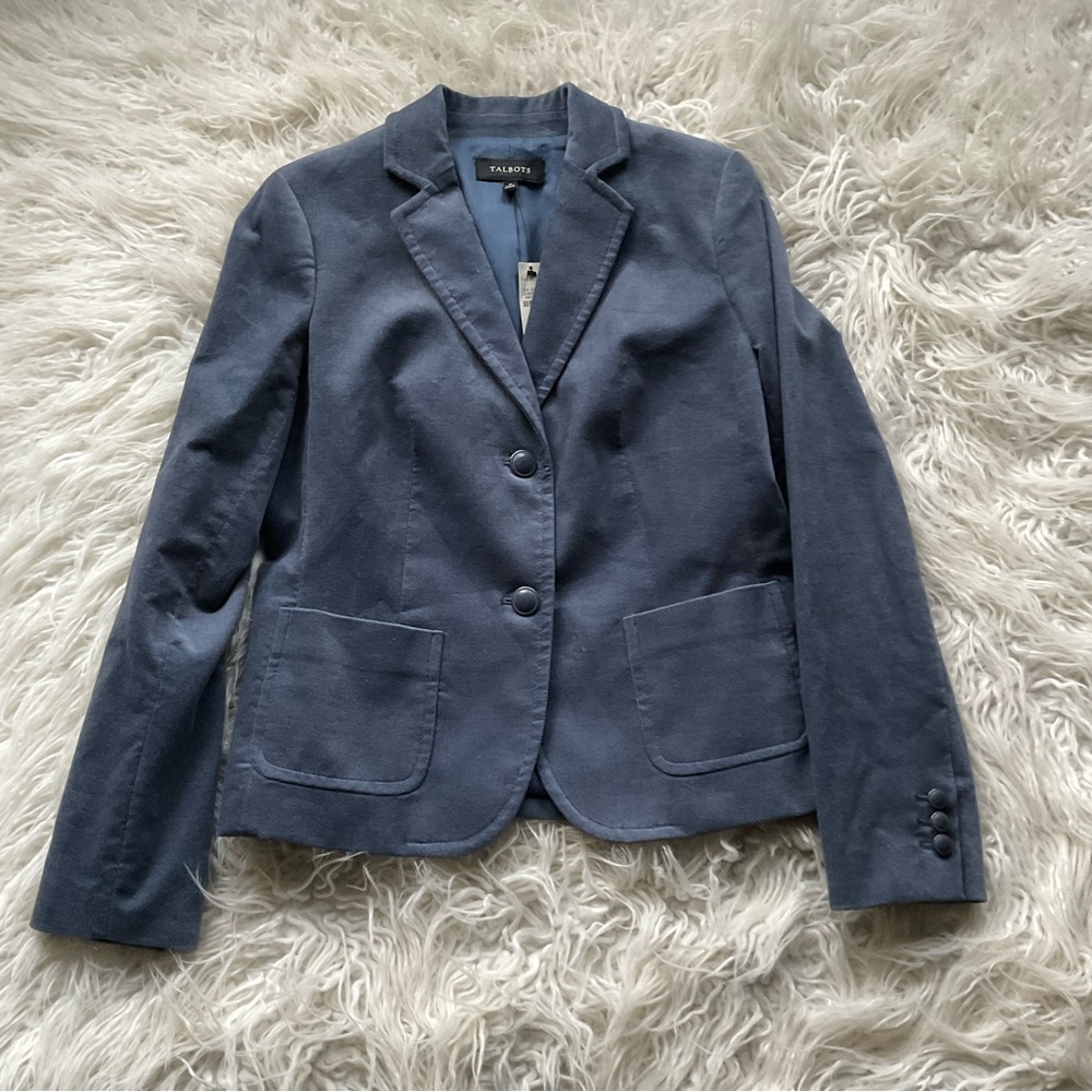 Talbots Velour Blazer in Stormy Sky (Blue Gray) US Women's Sz 8